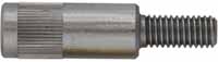 Adapter for rod tip, 
one piece 5/16" stainless steel, knurled center, 
10-32 male to 8-32 female